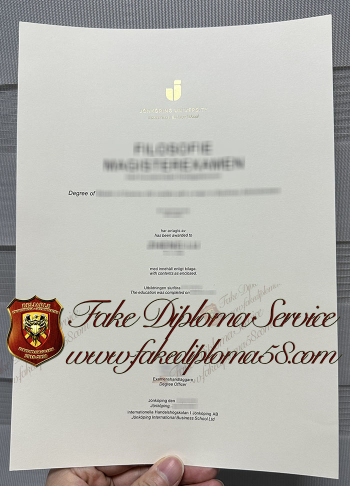 Jönköping University Degree Certificate