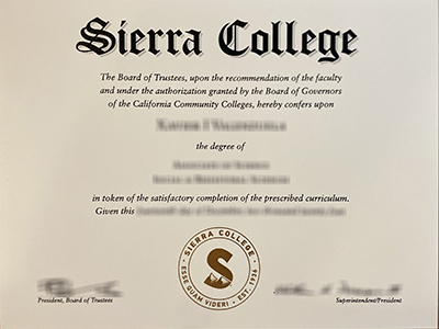 Sierra College diploma