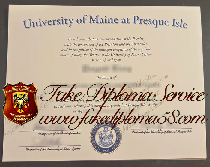 University of Maine at Presque Isle diploma