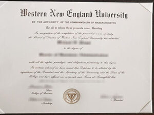 Western New England University diploma