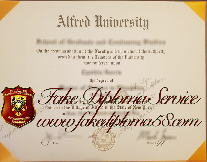 Alfred University diploma