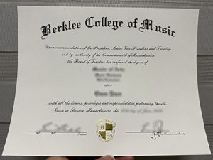 Berklee College of Music diploma