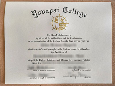 How does a Yavapai College diploma look like?